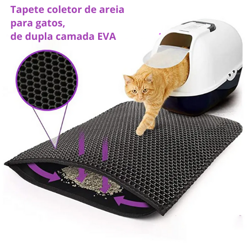 Tapete Coletor de Areia para Gatos - Anti Sujeira