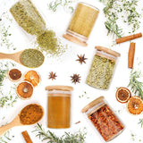 12pcs  Frasco de vidros com tampa de bambu