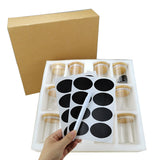 12pcs  Frasco de vidros com tampa de bambu